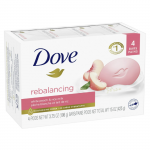 Dove White Peach & Rice Milk Rebalancing Beauty Bar – 3.75 oz (4 Bars)